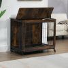 23.6"L x 20"W x 26"H Dog Crate Furniture with Cushion, Wooden Dog Crate Table, Double-Doors Dog Furniture, Dog Kennel Indoor for Small Dog, Dog House,