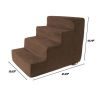 Pet Stairs ‚Äì Foam Pet Steps for Small Dogs or Cats with 4 Step Design and Removable Cover ‚Äì Non-Slip Dog Stairs for Home by Petmaker (Brown)