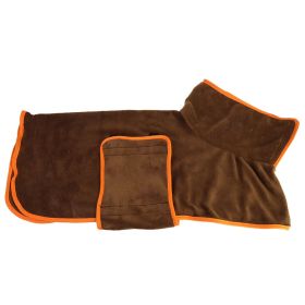 Pet Super Absorbent Quick Drying Fiber Bath Towel (Option: Brown-S)