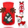 2021 New Pet Clothes Fall/winter Flannel Warm Festive Dress Elk Christmas Dress