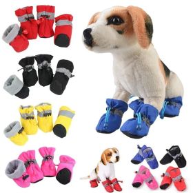 Anti-slip Pet Dog shoes Waterproof boots shoes puppy cat socks boots dog shoes (Color: Red, size: 5)