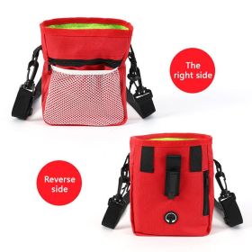 Dog Treat Pouch, Dog Training Treat Pouch For Pet, Dog Treat Pouch For Training Small To Large Dogs, Dog Treat Bag With Waist Belt Shoulder Strap Poop (Color: Red)