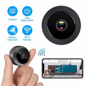 Compact Indoor Plug-in Smart Security Camera ; includes 64G SD Card; 1080HD Video Night Vision; Motion Detection For Pets (Color: black with 64G SDcard)