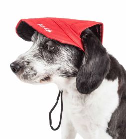 Pet Life 'Cap-Tivating' Uv Protectant Adjustable Fashion Dog Hat Cap (Color: Red, size: medium)