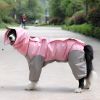 A Raincoat for all small and large dogs; Pet raincoat Medium large dog Golden hair Samo Alaska waterproof four foot raincoat Dog hooded raincoat