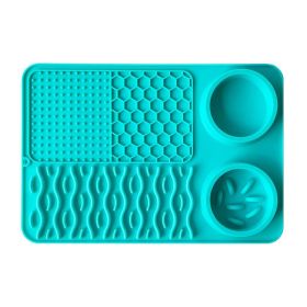 Pet Multi-functional Silicone Plate Non-slip Leak-proof (Option: Single Mat-Blue)