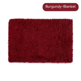 Pet Blanket Dog Bed Cat Winter Thermal Blanket (Option: Wine Red Blanket-L)