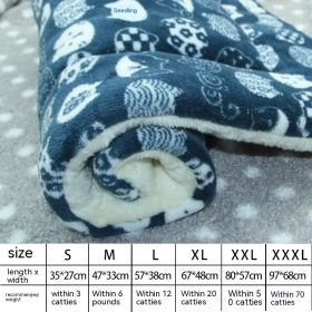 Winter Pet Mat Cat Nest Flannel Kennel Blanket Cat Pad Pet Bed (Option: Blue Lucky Cat-L)